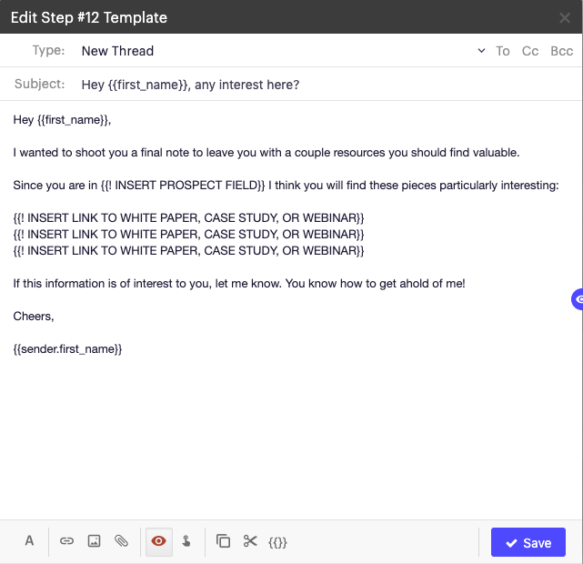 follow up email template