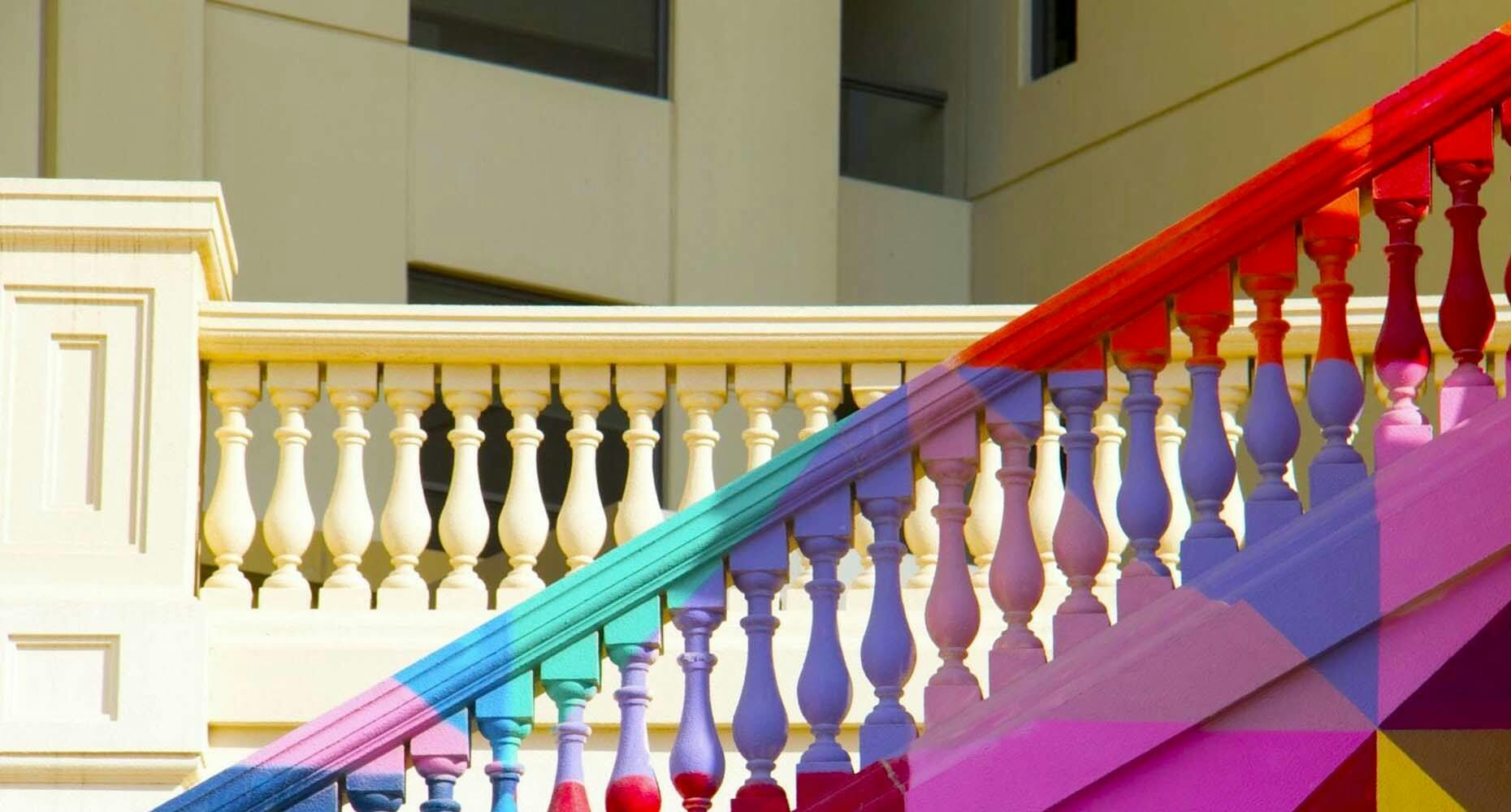 Rainbow staircase rising