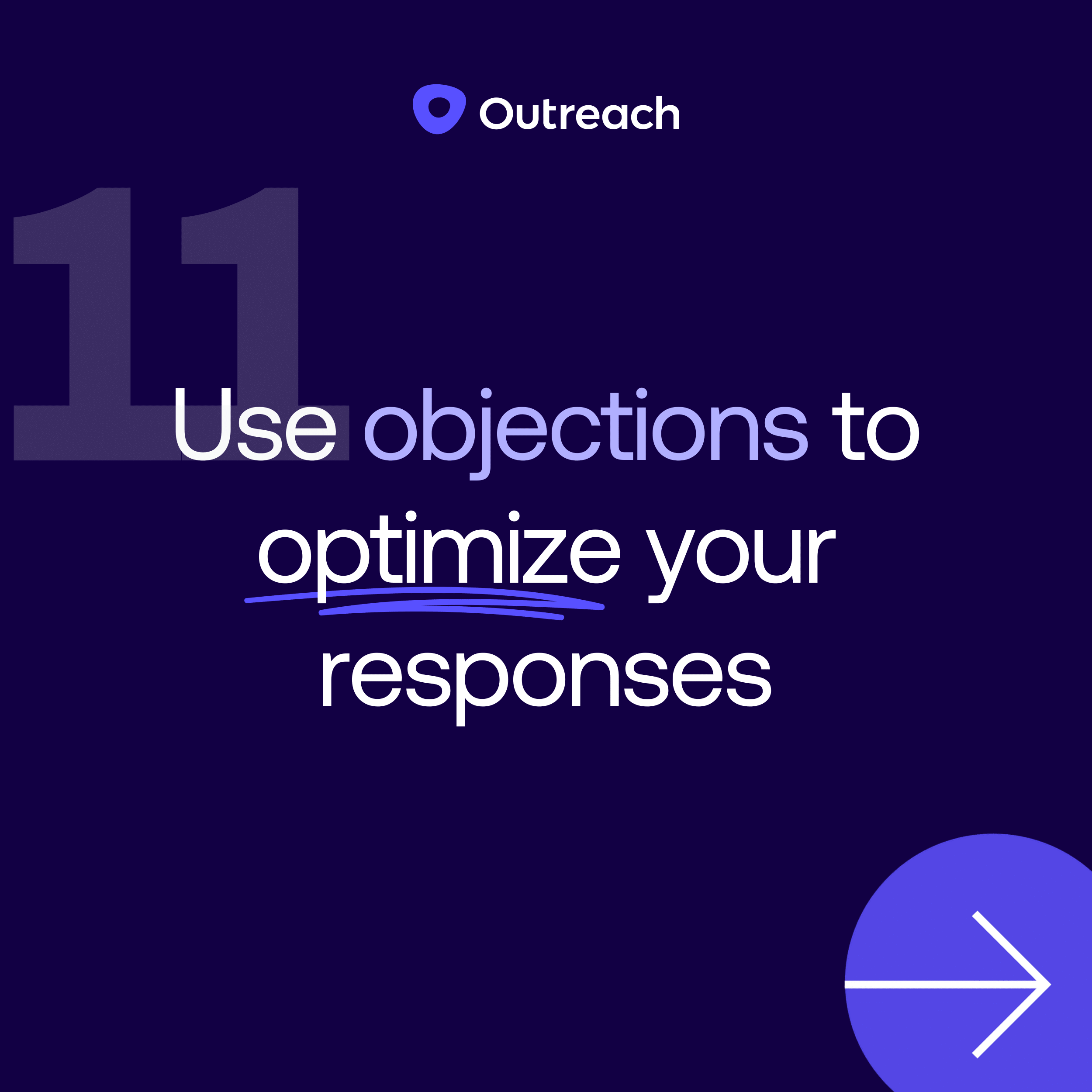 graphic that says use objections to optimize your responses