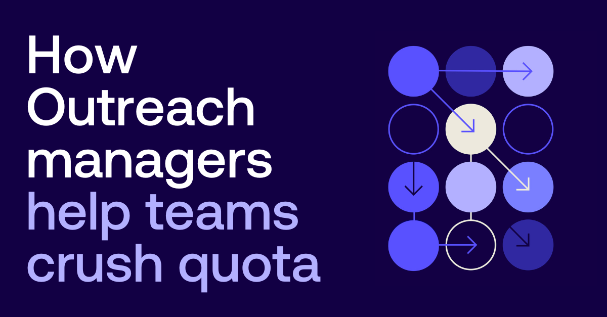 Graphic illustration of how Outreach managers help teams crush quota