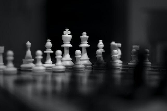 chess set black and white